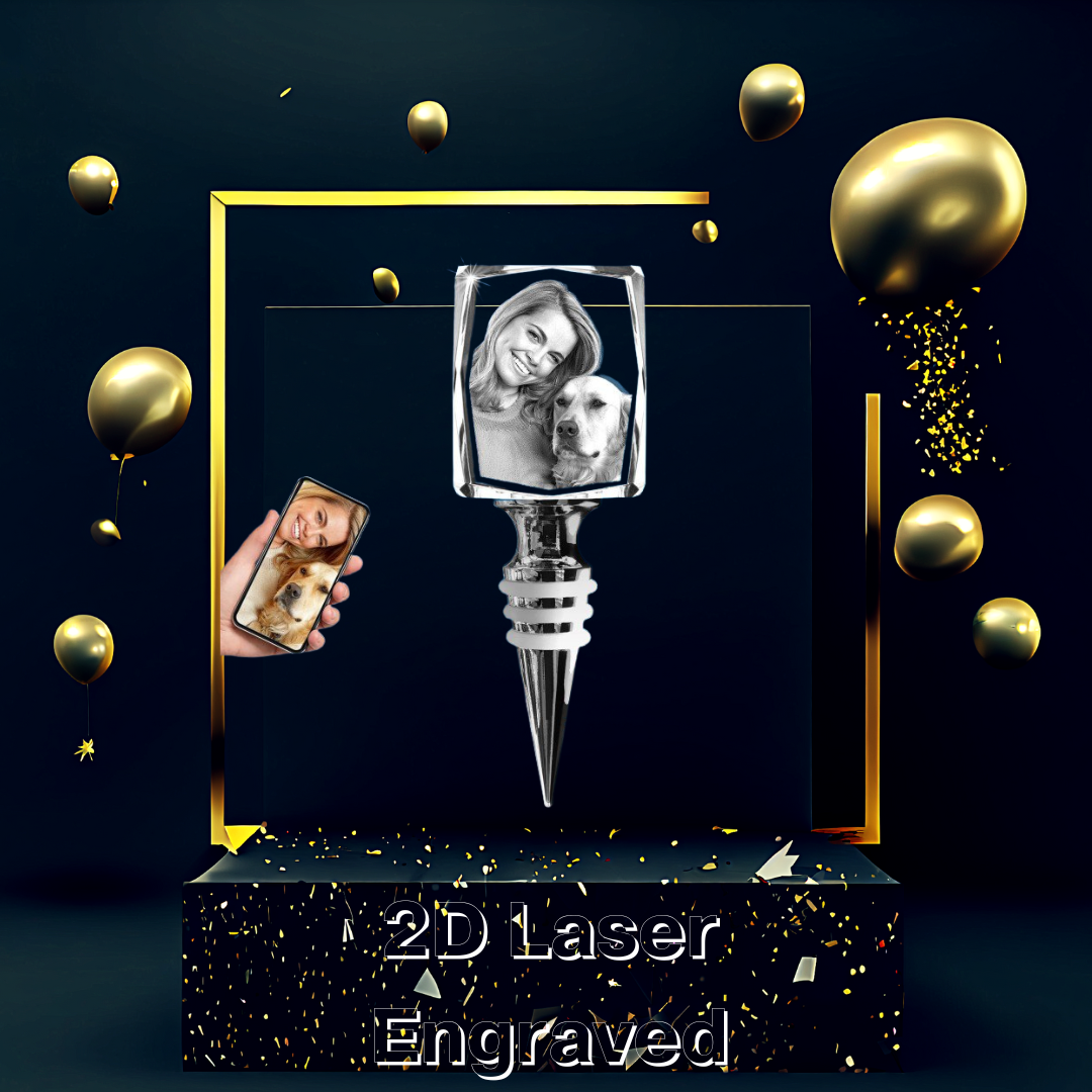 2D Crystal Wine Stopper Rectangle